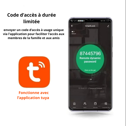 Serrure intelligente Tuya – Entrée sans clé, biométrique et contrôle à distance
