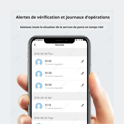 Serrure intelligente biométrique WiFi Tuya – Déverrouillage par empreinte digitale et contrôle à distance