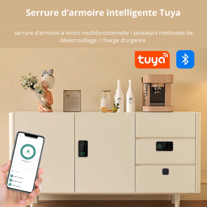 Serrure intelligente biométrique Tuya – Sécurisez armoires, tiroirs et protège-enfants