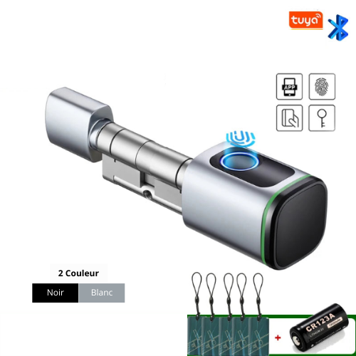 Cylindre de serrure intelligent Bluetooth Tuya – Empreinte digitale, carte IC 13.56MHz, pile CR123A, installation facile