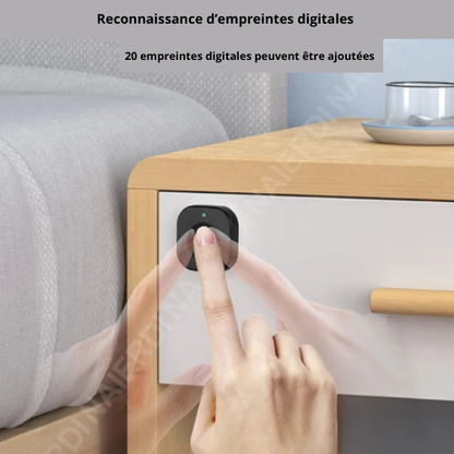 Smart Biometric Cabinet Lock, Black Keyless Fingerprint Lock Anti-Theft for Doors and Drawers