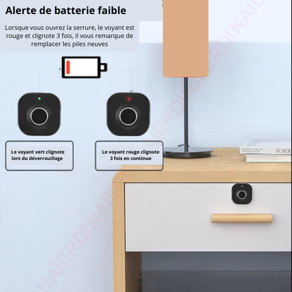 Serrure biométrique antivol sans clé – Empreinte digitale, intelligente et sécurisée pour armoires, tiroirs et portes