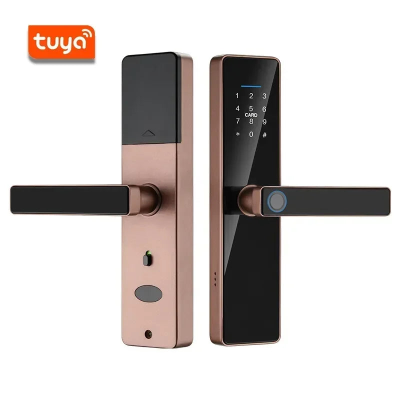 Tuya Smart Life APP Remote Control Lock, Smart Door Fingerprint Password Lock, Keyless Entry, Security Handle Fingerprint Hang