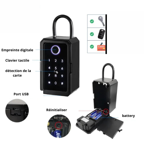 Serrure intelligente WiFi TTLock – Coffres-forts portables et coffrets de sécurité avec empreinte digitale et mot de passe