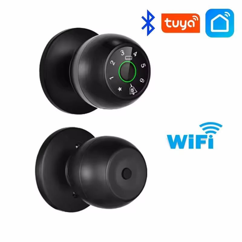 Tuya Biometric Fingerprint Smart Door Lock - Keyless Electronic Security Entry for Homes and Apartments